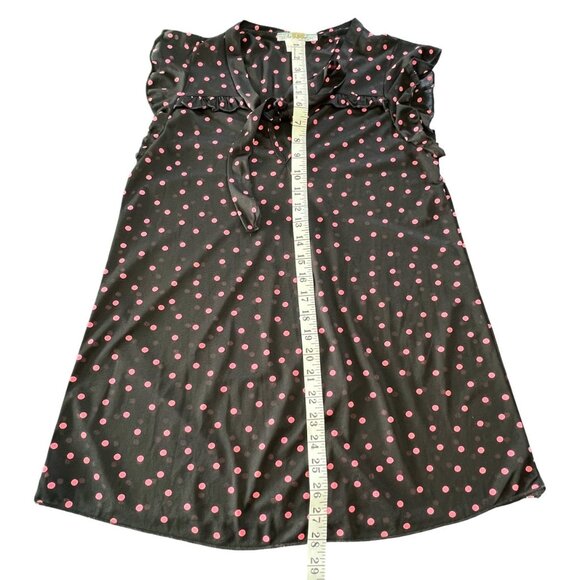 Robin's Nest Maternity | Sheer Black & Pink Polka Dot Blouse - Picture 6 of 7